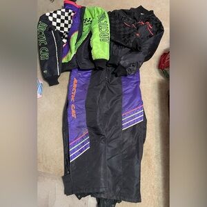Vtg Artic Cat 3 Piece Snowmobile Top Jacket/Pants/Zip Out Jacket, Men’s XL